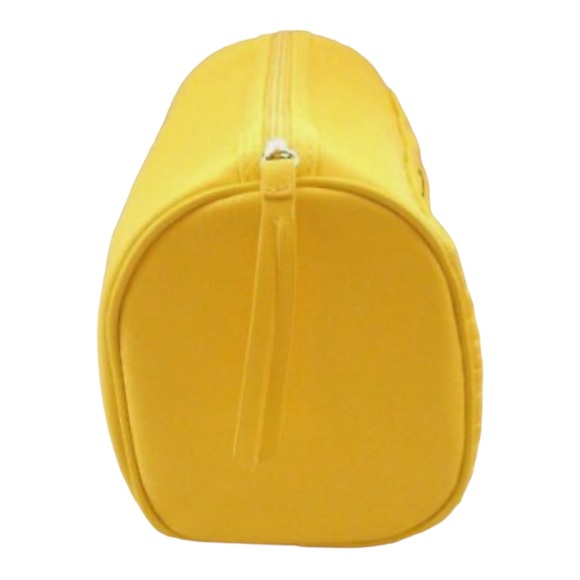 NEW Elizabeth Arden Sunshine Yellow Barrel Style Makeup Bag Large Cosmetic Case - Picture 2 of 11